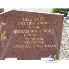 Grafstenen kerkhof Herwen Coll. HKR (98) B.J.van Dalen-Kock